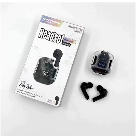 AIR 31 CRYSTAL EARBUDS TOUCH CONTROL WITH CHARGING CASE